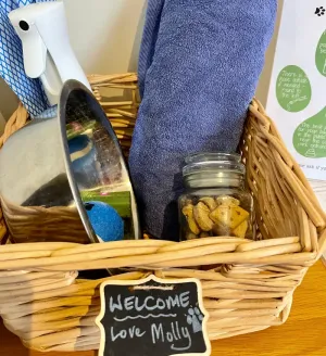 A welcome basket for your dog